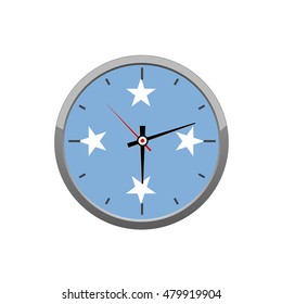 MICRONESIA flag on wall clock
