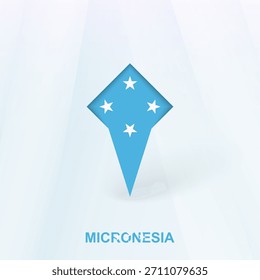 Icono del Pin de la bandera de Micronesia con diseño geométrico. Ilustración vectorial.