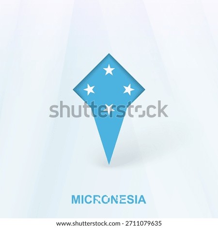 Micronesia Flag Pin Icon with Geometric Design. Vector illustration.