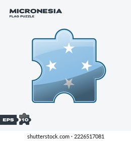 Micronesia flag puzzle pieces. vector illustration isolated on a white background
