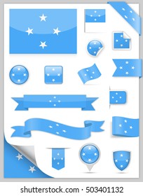 Conjunto de marcas de Micronesia - Colección de vectores
