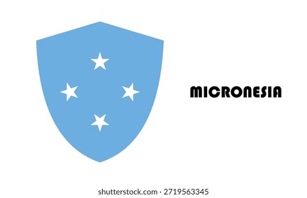 Bandera de Micronesia en forma de escudo (placa)