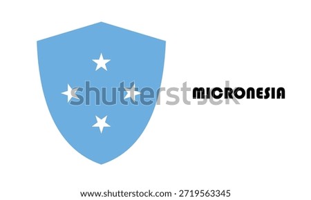 Micronesia flag in shield shape (badge)
