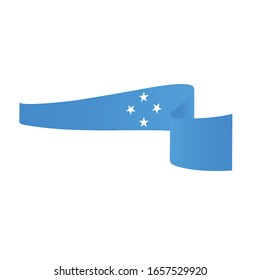 Micronesia  flag. Simple vector. National wave flag of Micronesia 