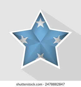 Micronesia Flag Star Shape Icon