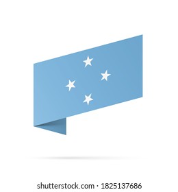 Micronesia flag state symbol isolated national banner. Greeting card National Day of small islands in the western Pacific Ocean. Illustration banner realistic state flag Federated States of Micronesia