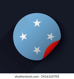 Micronesia Flag Sticker Vector Illustration