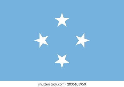 Micronesia flag vector illustration. National flag of Micronesia