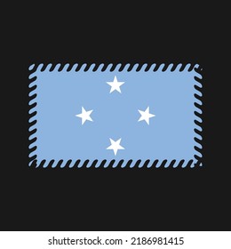 Vector de bandera de Micronesia. Bandera nacional