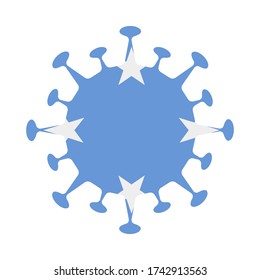 Micronesia flag in virus shape, symbolizing a pandemic or health warning.