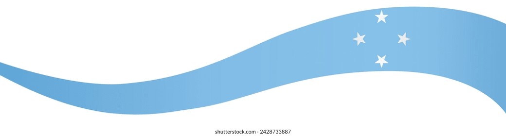 Micronesia flag wave isolated on png or transparent background. vector illustration.