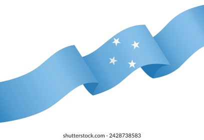 Micronesia flag wave isolated on png or transparent background. vector illustration.