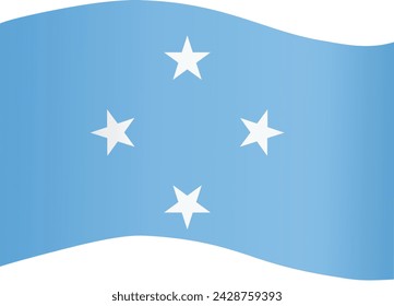 Micronesia flag wave isolated on png or transparent background. vector illustration.