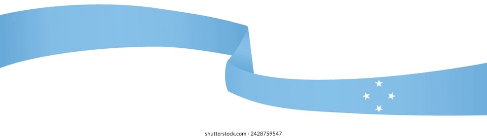 Onda de la bandera de Micronesia aislada en png o fondo transparente. ilustración vectorial.