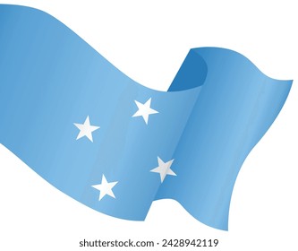 Micronesia flag wave isolated on png or transparent background. vector illustration.