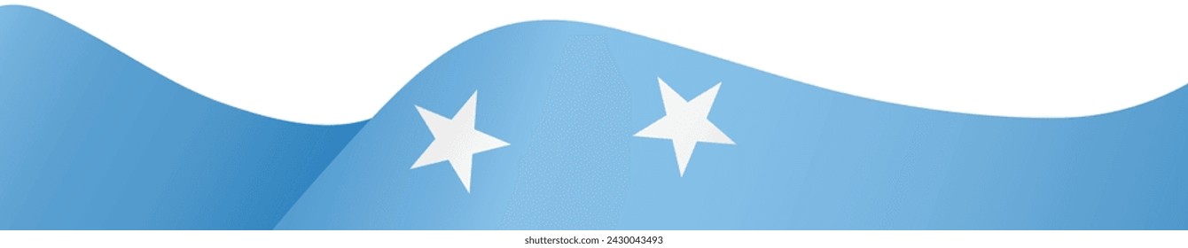 Micronesia flag wave isolated on png or transparent background. vector illustration.