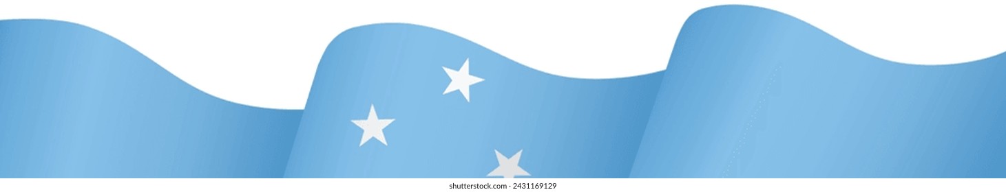 Micronesia flag wave isolated on png or transparent background. vector illustration.