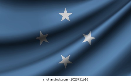 Micronesia flag waving. Background for patriotic and national design. Vector illustration
