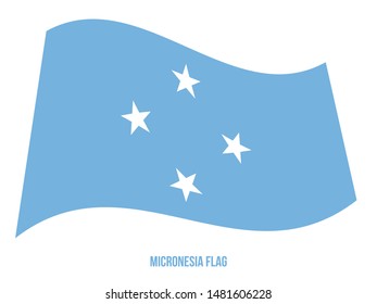 Micronesia Flag Waving Vector Illustration on White Background. Micronesia National Flag.