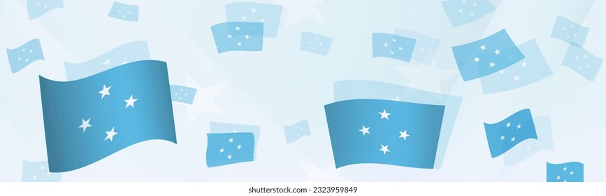 Micronesia flag-themed abstract design on a banner. Abstract background design with National flags. Vector illustration.