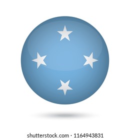 Micronesia glossy round button. Vector Illustration EPS10.