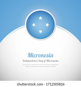 Micronesia happy independence day with abstract colorful country flag background