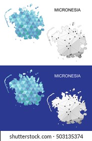 Micronesia map in geometric polygonal style. Abstract gems triangle.