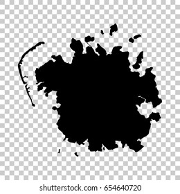 Micronesia map isolated on transparent background. Black map for your design. Vector illustration, easy to edit.