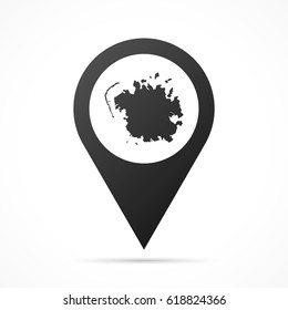 Micronesia Map on location pin. Map pointer isolated on a white background.
Conceptual vector illustration.
