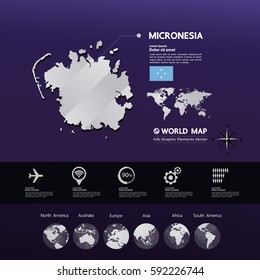 Micronesia Map vector illustration
