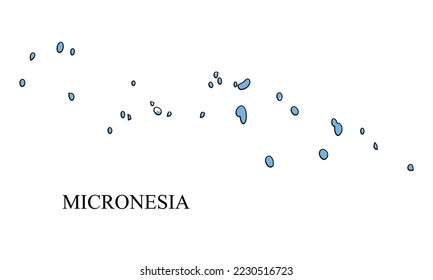 Micronesia map vector illustration. Global economy. Famous country. Oceania region. Polynesian island. Micronesian