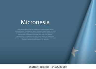 Micronesia national flag isolated on dark background with copyspace