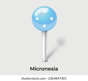 Micronesia national flag map marker pin icon illustration