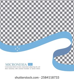 Micronesia national flag ribbon stock vector	