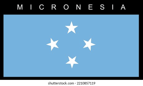 Bandera nacional de Micronesia en formato vector sobre fondo negro.