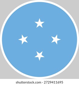 Ilustración vectorial de la bandera nacional de Micronesia en forma de círculo, diseño de alta calidad