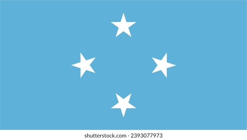 Micronesia official flag vector with standard size and proportion. National flag emblem with accurate size and colors.