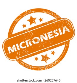 Micronesia orange grunge rubber stamp on a white background. Vector illustration