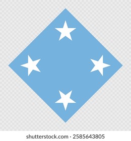 Micronesia rhombus flag. Vector illustration.