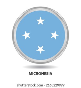 Das runde Flag-Design von Mikronesien wird als Button, Button, Symbol, Wandmalerei verwendet