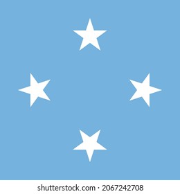 Micronesia Square Country Flag Icon