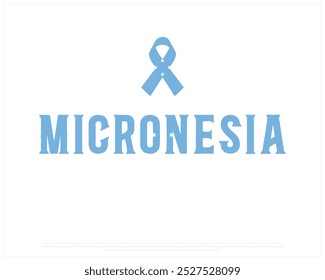 Micronesia Typography with Ribbon flag on a white background, Editable vector design of Micronesia typography with flag, National Day Design, Micronesia Day design