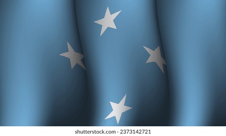micronesia waving flag background design on sunset view vector illustration suitable for poster, social media design event on micronesia