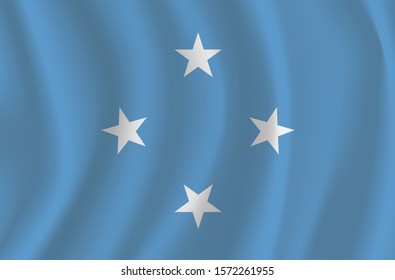 Micronesia waving flag - vector icon