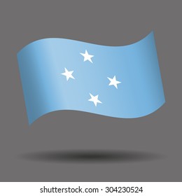 Micronesia waving flag - vector icon
