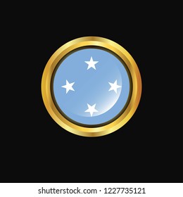 Micronesia,Federated States flag Golden button