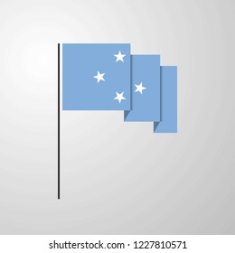 Micronesia,Federated States waving Flag creative background