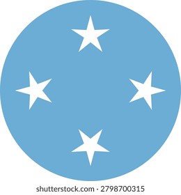 Micronesian federation flag button with four stars