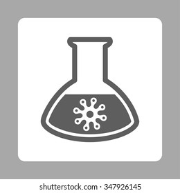 Microorganism Analysis vector icon. Style is flat rounded square button, dark gray and white colors, silver background.