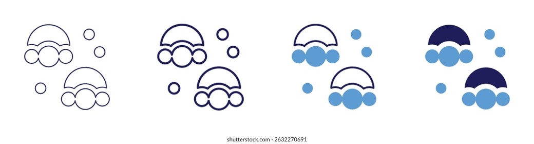 Microorganism icon in 4 different styles. Thin Line, Line, Bold Line, Duotone. Duotone style. Editable stroke.